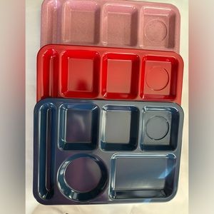 Set of 3 Texas Ware Plastic 10x 14" 6 Slot Trays Made in USA Excellent Condition